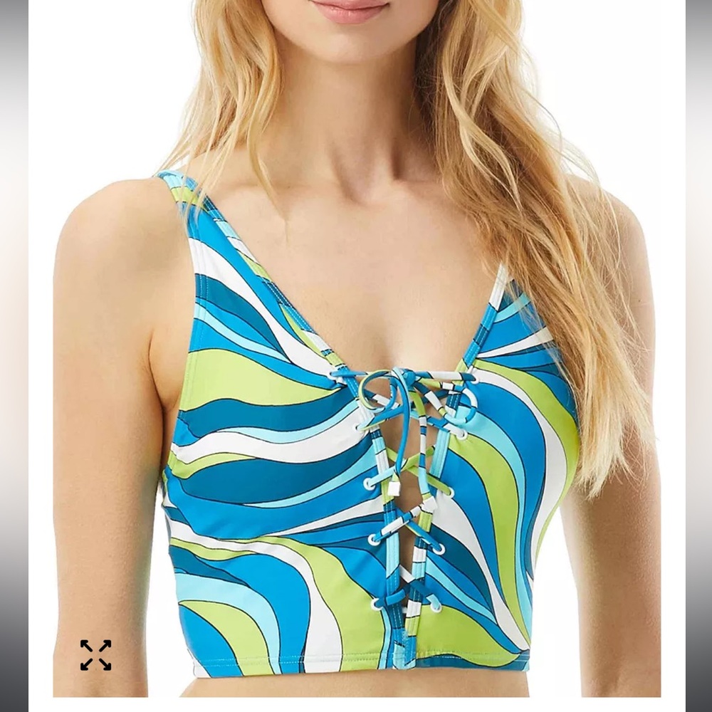 michael kors Colorful Wave Pattern Bikini Top